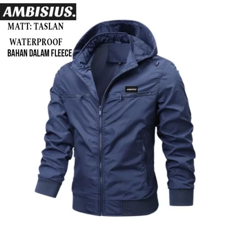 jaket pria jaket taslan pria jaket anti air waterproof taslan jaket distro pria winter topi lepas pa