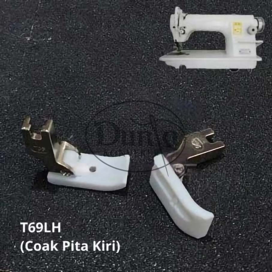 T69LH Sepatu Teflon Coak Kiri Pita Paiping Mesin Jahit Industri