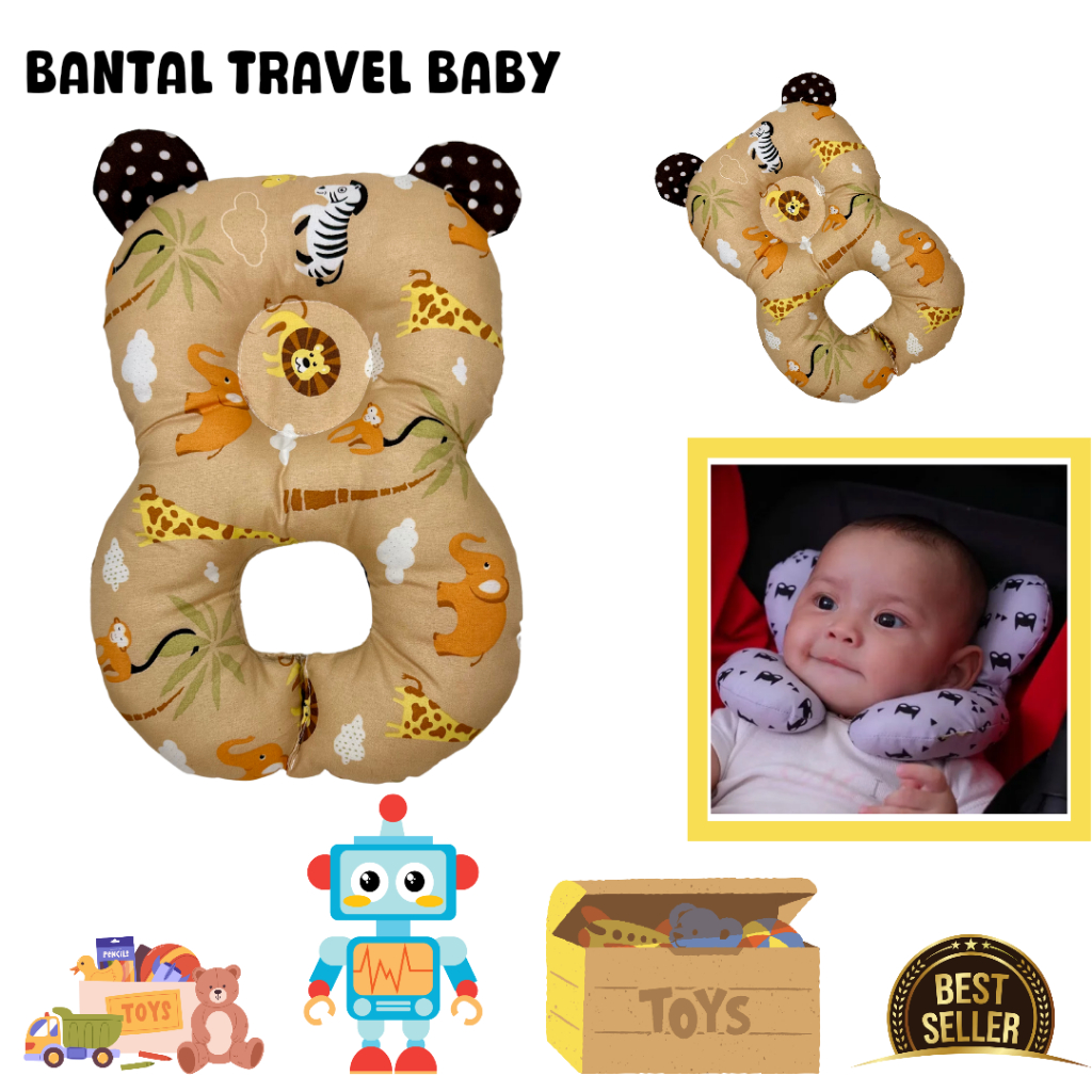 Gratong Bantal Travel Bayi Katun Micro/Bantal Bayi/Bantal Peyang Leher/Bantal Leher