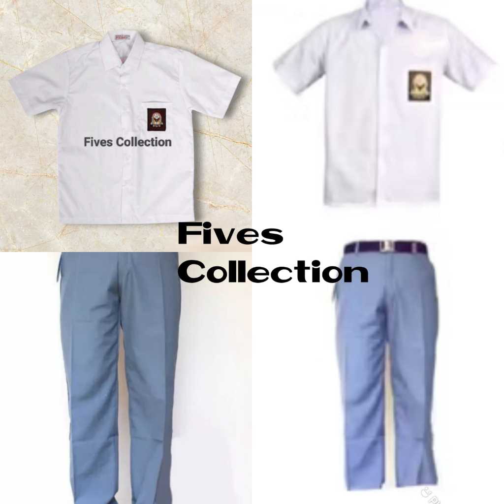 FIVES COLLECTION BIG SALE SETELAN SERAGAM SEKOLAH SMA LAKI LAKI ABU PUTIH BAJU PENDEK SUPER LENGKAP 