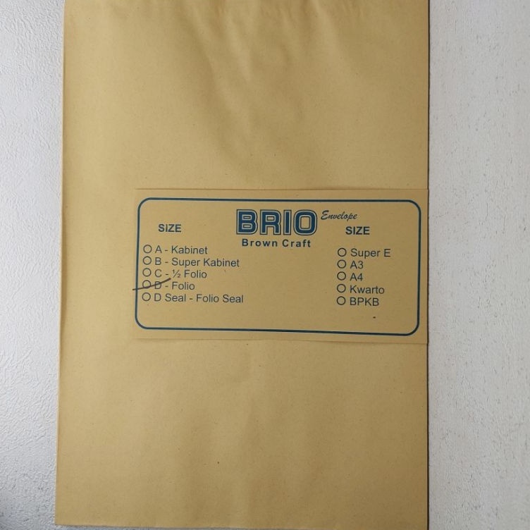 

ART T8L9 Amplop besar coklat folioperpak isi 1