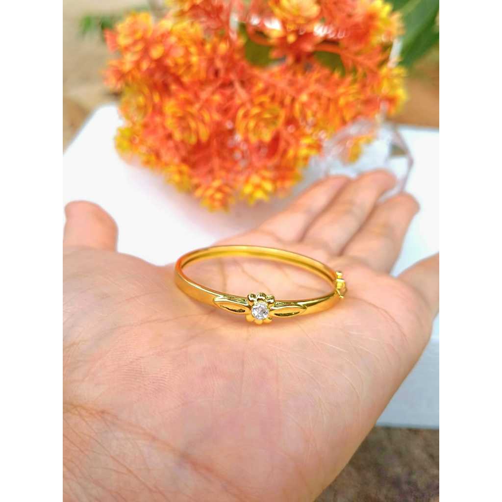 Gelang anak model bunga mata cantik emas asli gelang tangan cantik gelang emas untuk anak 1 sampai 7