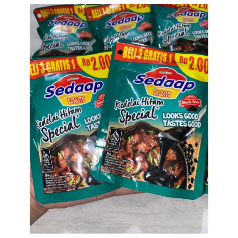 

Kecap Sedap Kecap Manis Kedelai Hitam Spesial Paket Isi 4 pc Kemasan 2000an (77gr).