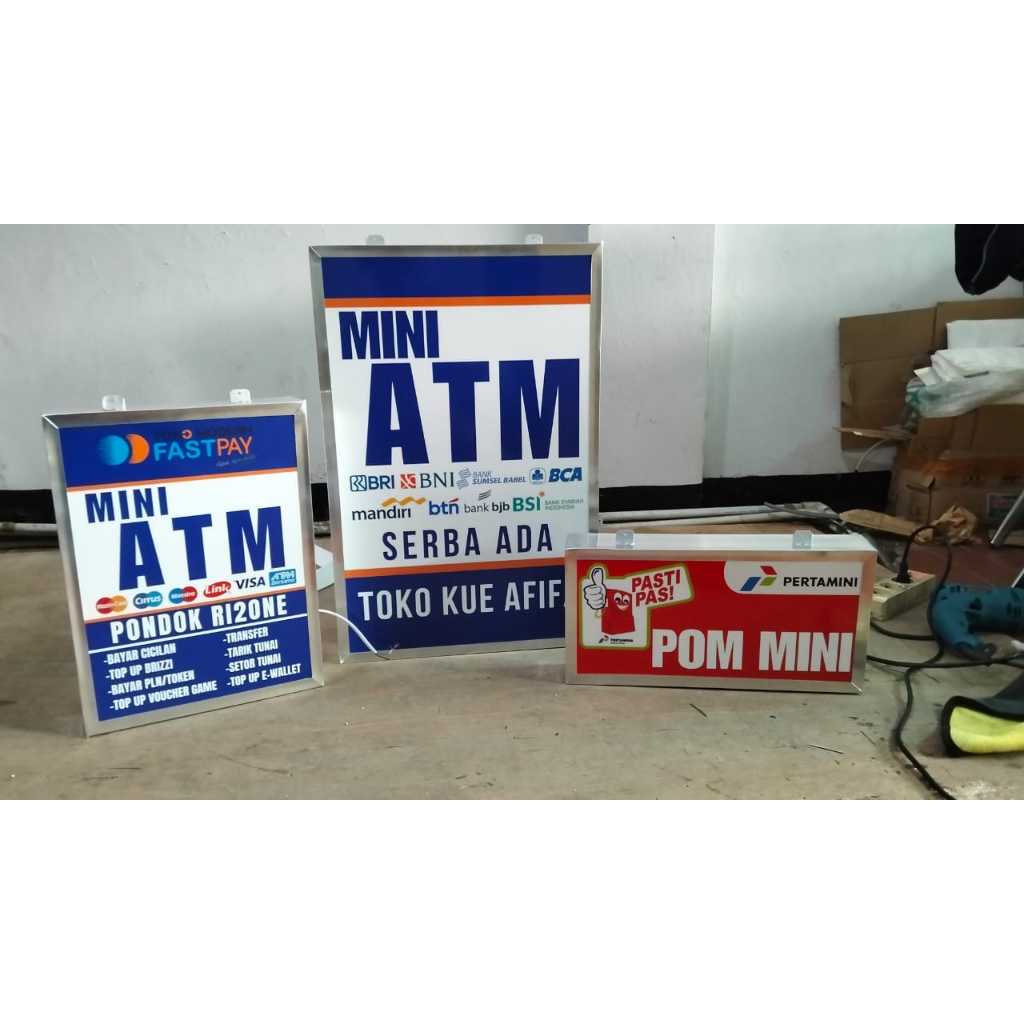 PROMO NEON BOX CUSTOM AGEN BRILINK FREE DESAIN DUA SISIS NYALA DEPAN BELAKANG
