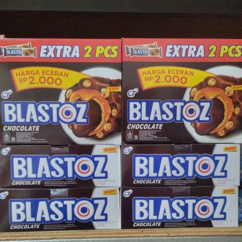 

blastoz chocolate 1pak isi 12pcs bonus 2pcs 24gr