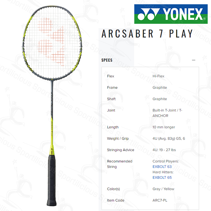 Raket Bulutangkis Yonex Arc Saber 7 Play Original