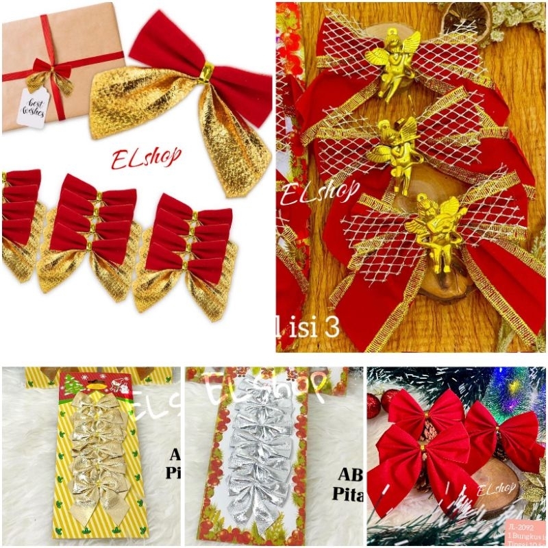

Pita Pohon Natal Murah Hiasan Pohon Natal Pita Besar dan Kecil Gold Silver Merah Glitter Dekorasi Merry Christmas Viral Pita Kado / Hampers