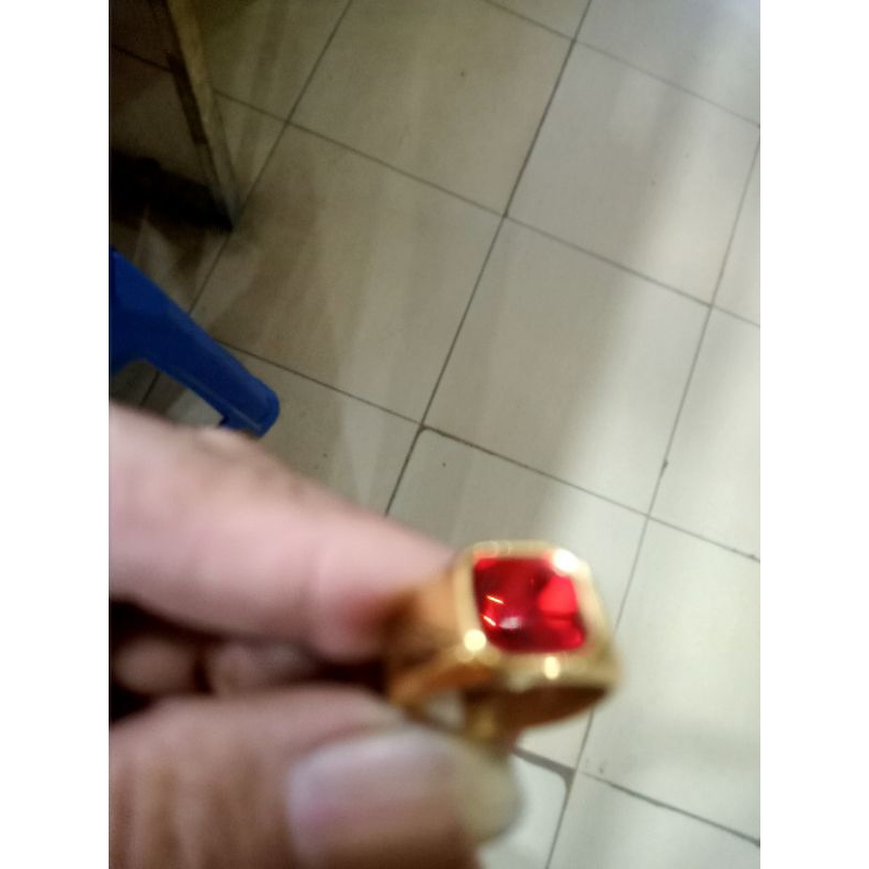 cincin titanium batu  siam kapas kristal