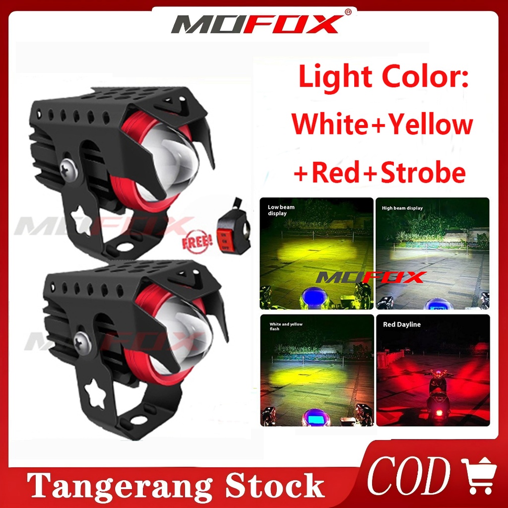 【Ready Stock】MOFOX K2 Laser Gun 4Mode Lampu Mengemudi Mini Senter Sorot Tinggi/Rendah Lampu Kabut Me