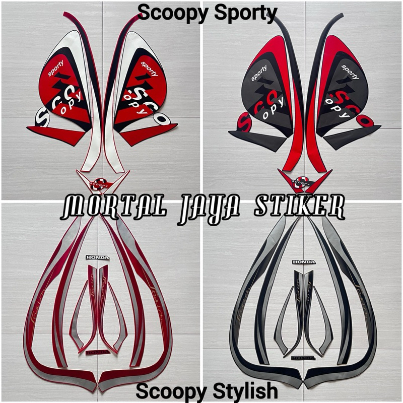 STIKER STRIPING FULL SET LIS LES BODY HONDA SCOOPY 2022 SPORTY & STYLISH