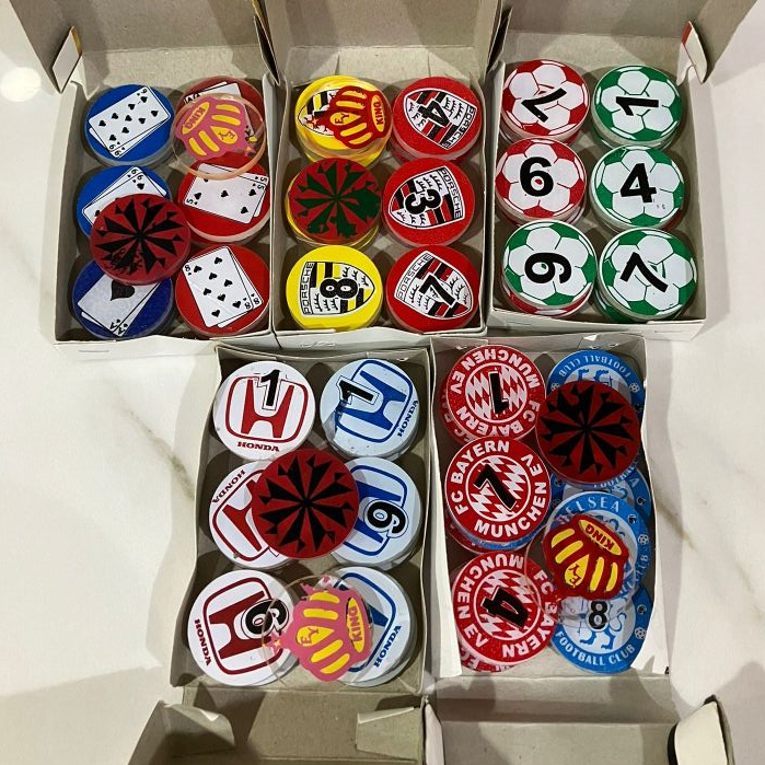 Biji Karambol Tebal 4 mm Semua Motif / Random | Koin Krambol Satu Lapis Original | Keping Kerambol 4