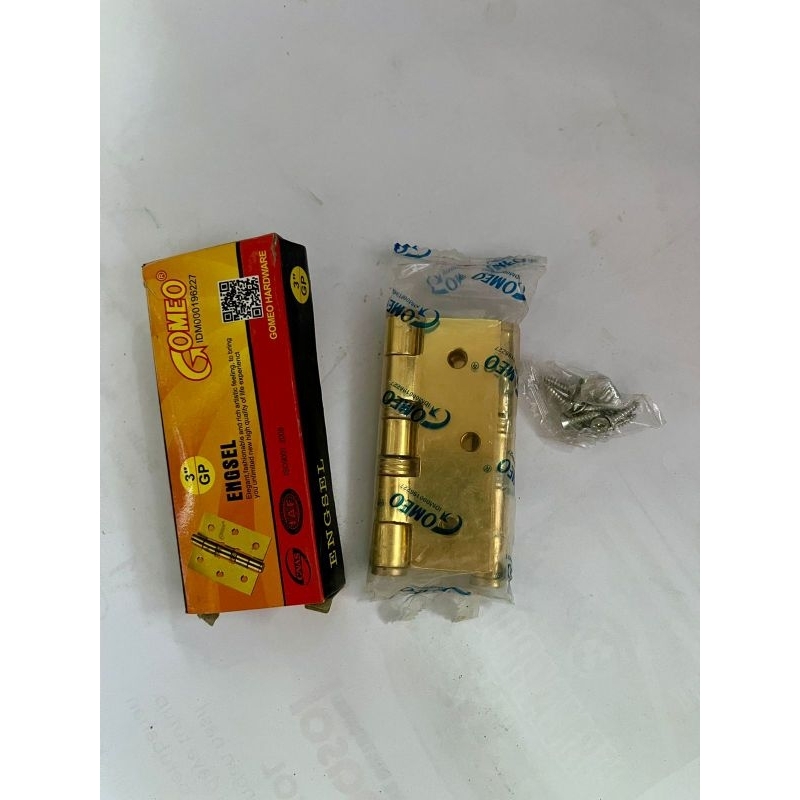 ￼GOMEO Engsel Pintu Jendela Tebal KUNINGAN 3” / ENGSEL PINTU
