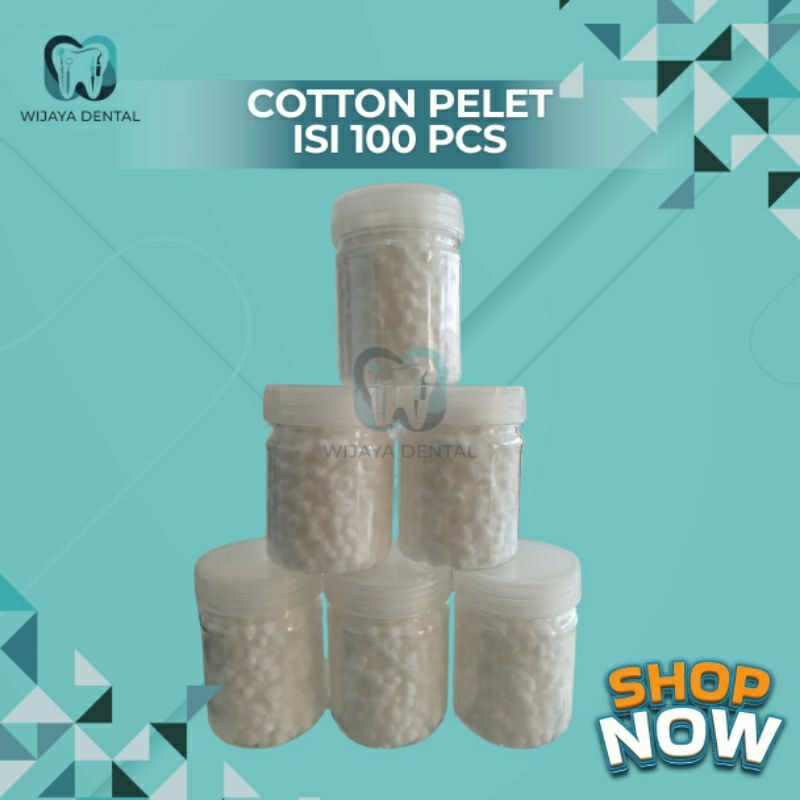 COTTON PELLET PELET GIGI / COTTON PELLET DENTAL / KAPAS GIGI BOTOL TEBAL