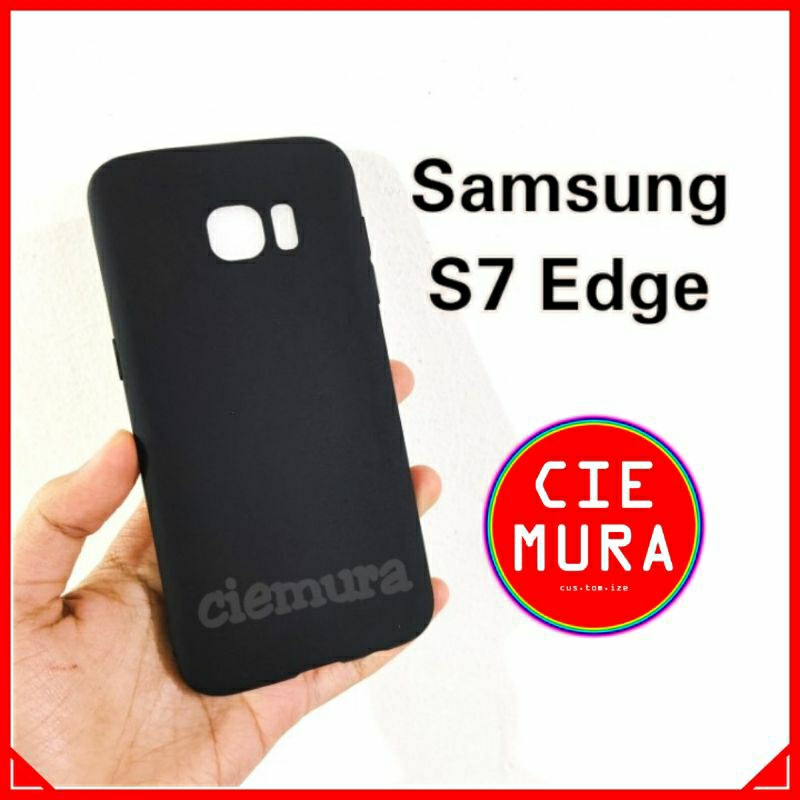 CIE Case Hitam Samsung S7 Edge Black Matte Softcase Polos Lentur Slim Silikon HP Ciemura