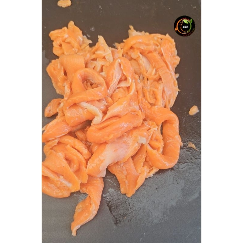 

TETELAN IKAN SALMON 500gr & 1kg / Sashimi Grade/ Salmon Mince MPASI BUBUR Organik GRILL TOPPING MENTAI DIMSUM SUSHI Grill