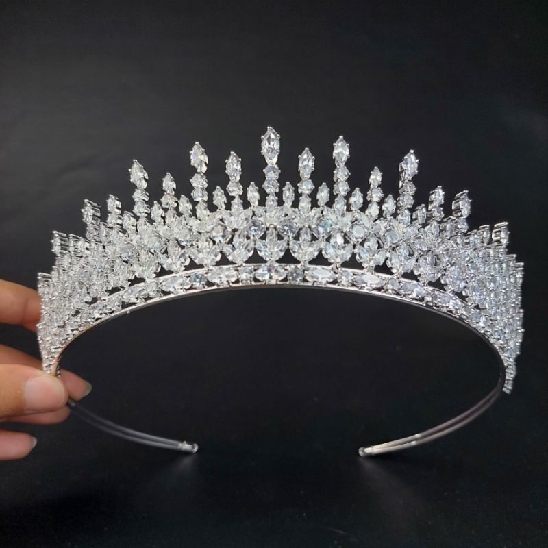 Delisa Crown - Mahkota Zircon Mewah - Zirconia Wedding Crown