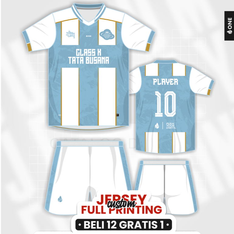ONE APPAREL - CUSTOM JERSEY STELAN FULL PRINTING - FUTSAL, SEPAKBOLA, VOLI, BASKET - FREE DESAIN