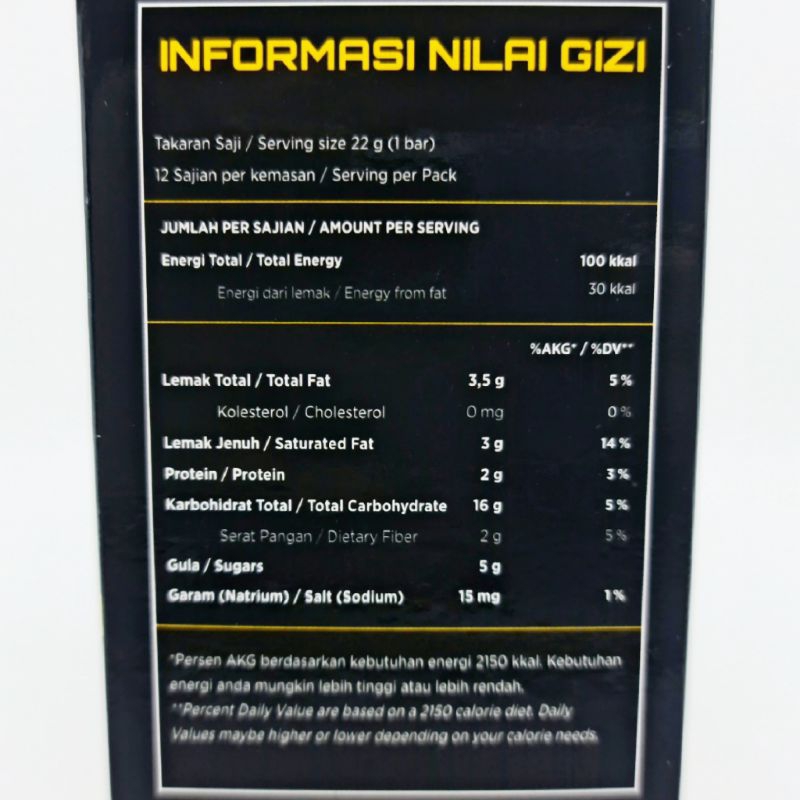 

QH Vectorlabs Protein Bar 1 Box 12 Sachet Snack Coklat Tinggi Protein Vectorbar