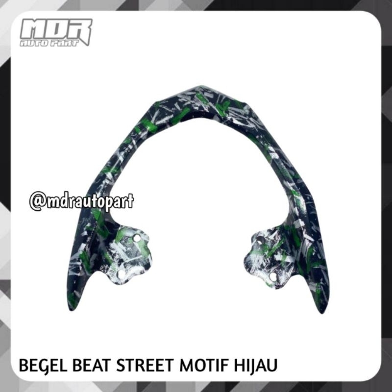 Behel begel planger Honda Beat Street Pop Esp carbon wtp motif hijau loreng