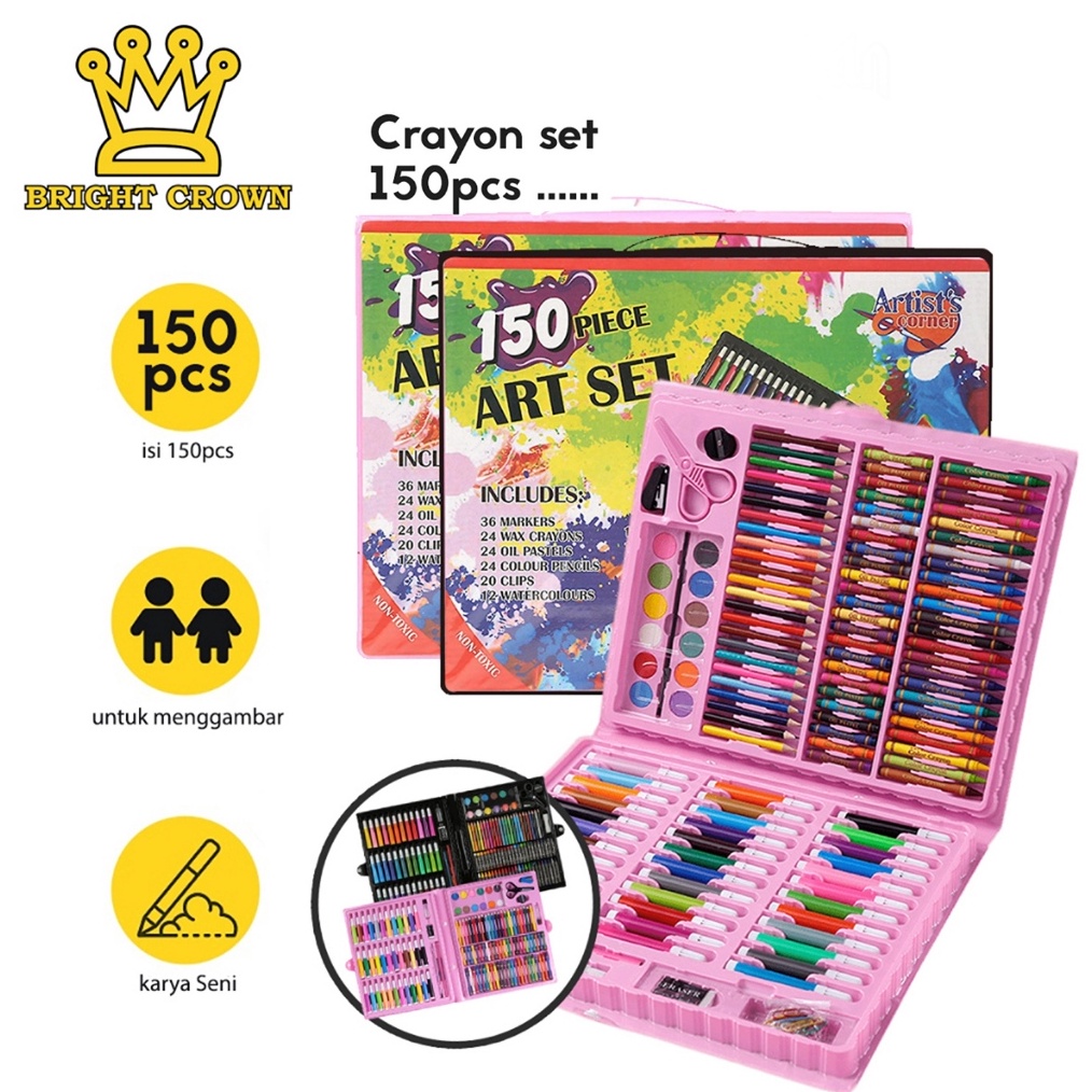

ART M8S3 Bright Crown Pensil Warna Crayon set isi 15 pcs Crayon Mewarnai Alat Menggambar atau Mewarnai