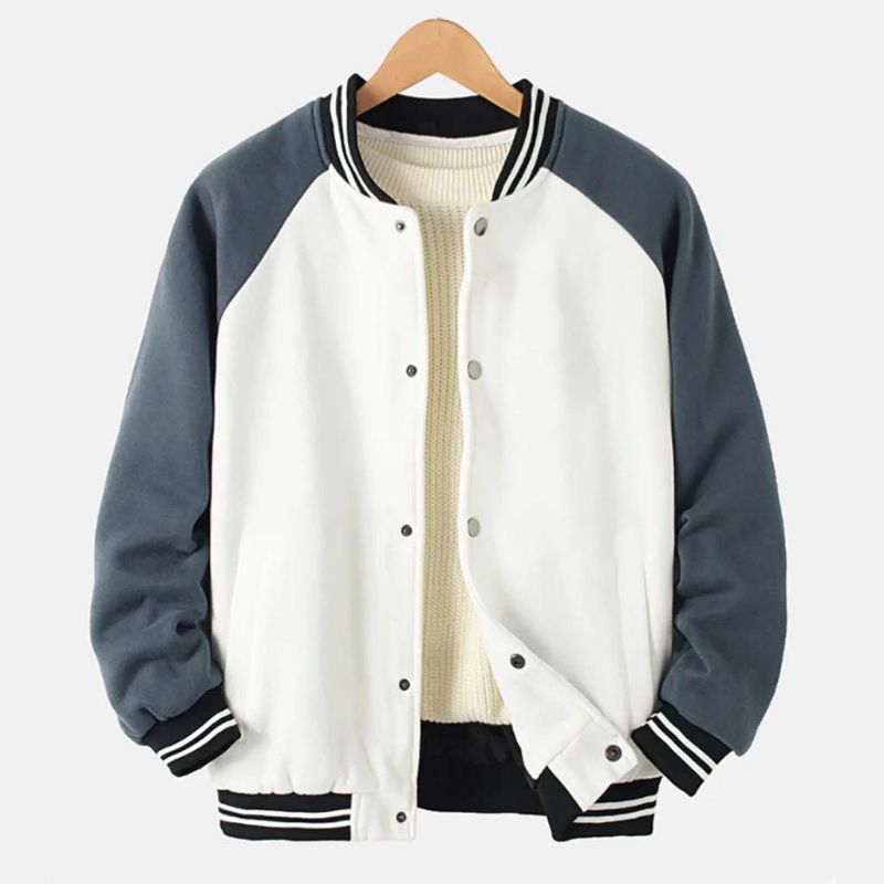 Baseball Varsity Casual - Jacket Baseball Varsity Cowok Fleece