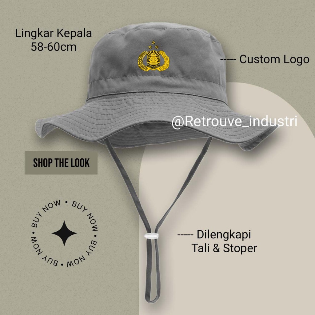 Topi Rimba Polisi Polri / Topi Gunung Outdoor Premium