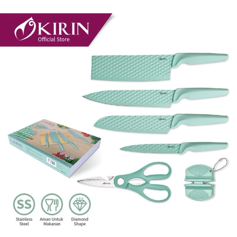 Pisau Kirin Set/ Pisau Pero Set Granite 5 in 1 / Pisau Pero Basic/ Pero Granite Knife Set