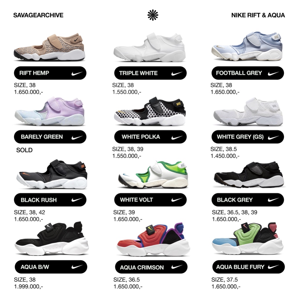 NIKE AIR RIFT & AQUA RIFT ALL COLORWAYS COLLECTION
