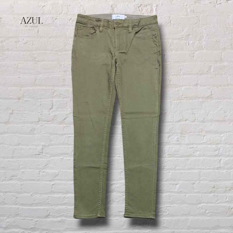 Celana Panjang Longpants Jeans Azul by Moussy Olive Green Skinny Fit Original Second Preloved #CJ613
