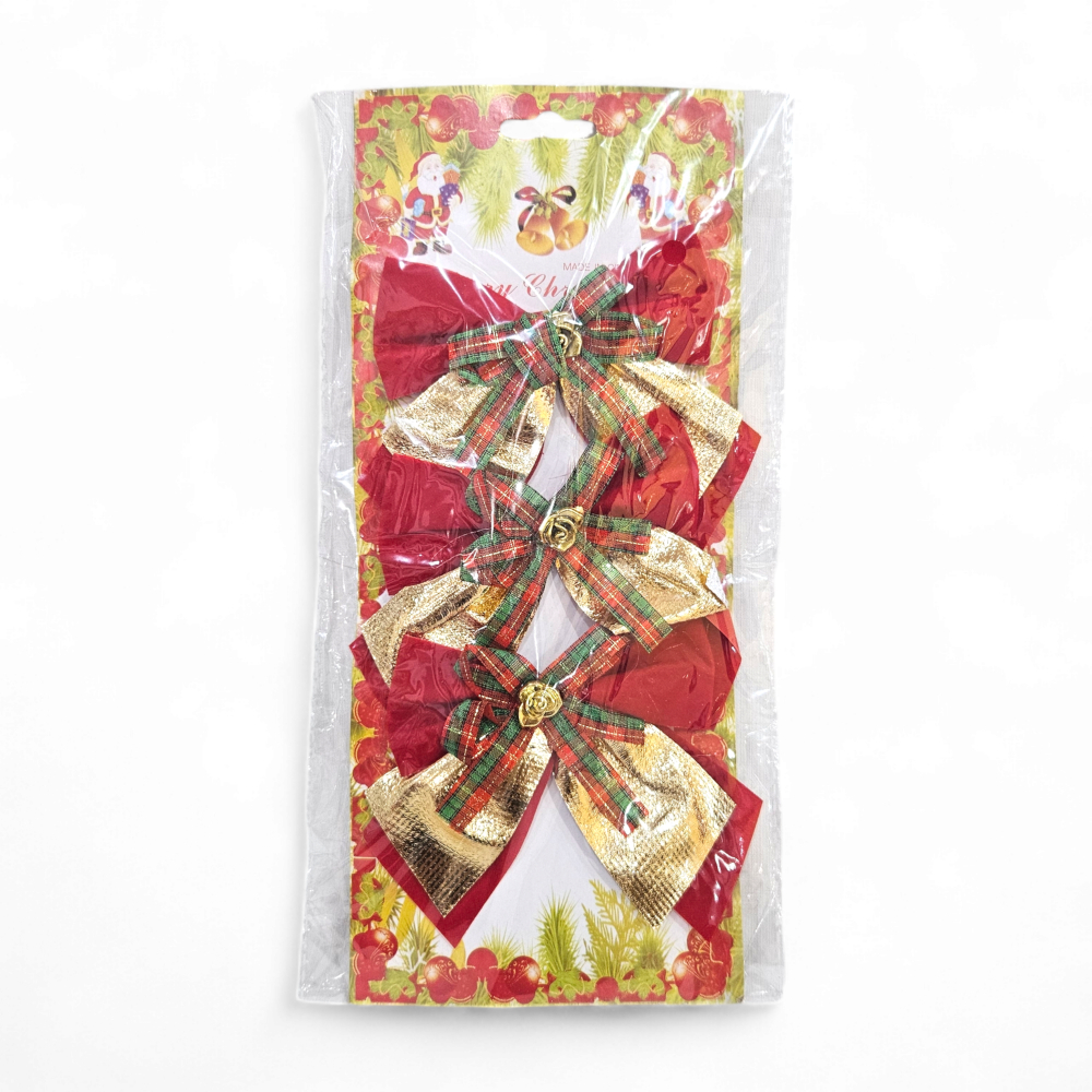 

Hiasan Pita Natal 10cm Merah Gold Isi3 M16/27