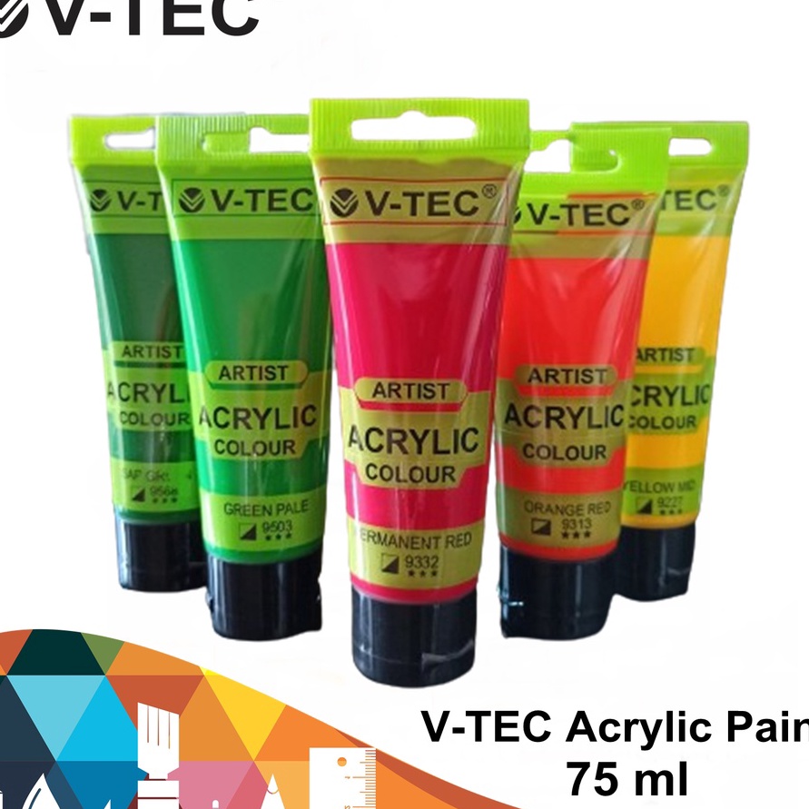 

Terkini VTec Acrylic Paint Tubes 75ml Cat Lukis VTec Acrylic 75ml Cat Acrylic VTec Pilihan 1