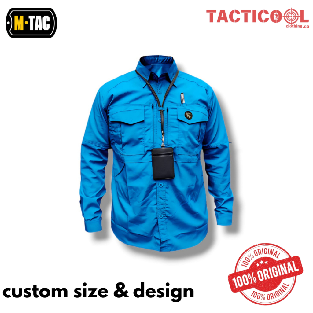 kemeja Tactical M-TAC Biru Muda Lengan Panjang Baju Kemeja PDL Lapangan Reskrim Activities