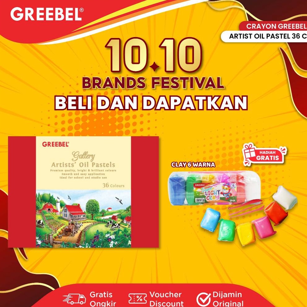 

ART F5P9 GREEBEL Crayon Krayon Artist 36 Warna Krayon ARTIST OIL PASTEL 36 AOP 36 Crayon Greebel Professional Mewarnai Menggambar