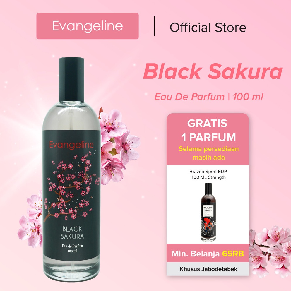 Termurah Evangeline Parfum Wanita EDP Black Sakura 1ml