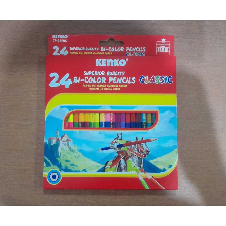 

KF7 Pensil Warna KENKO 24 warna Bicolor CP24C 48 warna dengan 2 sisi