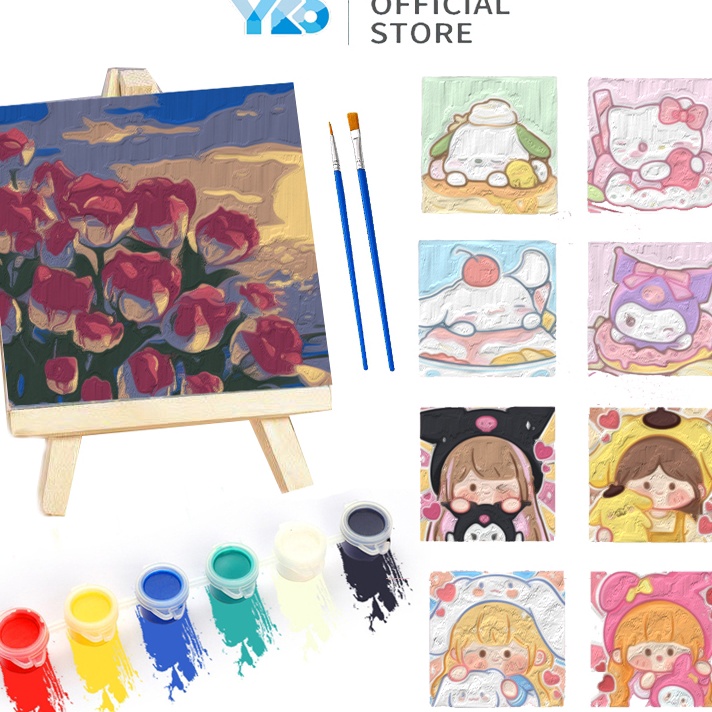 

Hematku YKO Paint By Number DIY Painting Kit 2x2cm Kit Kartun Canvas Paint By Number Dital Melukis