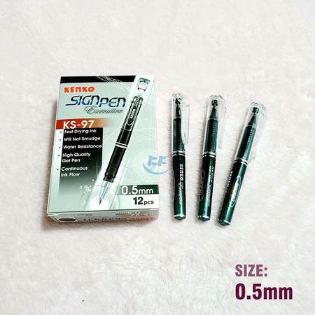 

(1 Pcs) KENKO Sign Pen / Pulpen Gel Tanda Tangan KS-97 0.5mm Warna Hitam