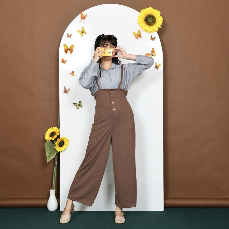 Yoenik Yumi Overall Kulot – Jumpsuit Wanita – Baju Kodok Celana Panjang