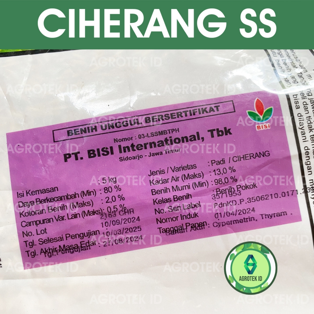 Raflezia Benih Padi Ciherang Ss 5 Kg Cap Kapal Terbang