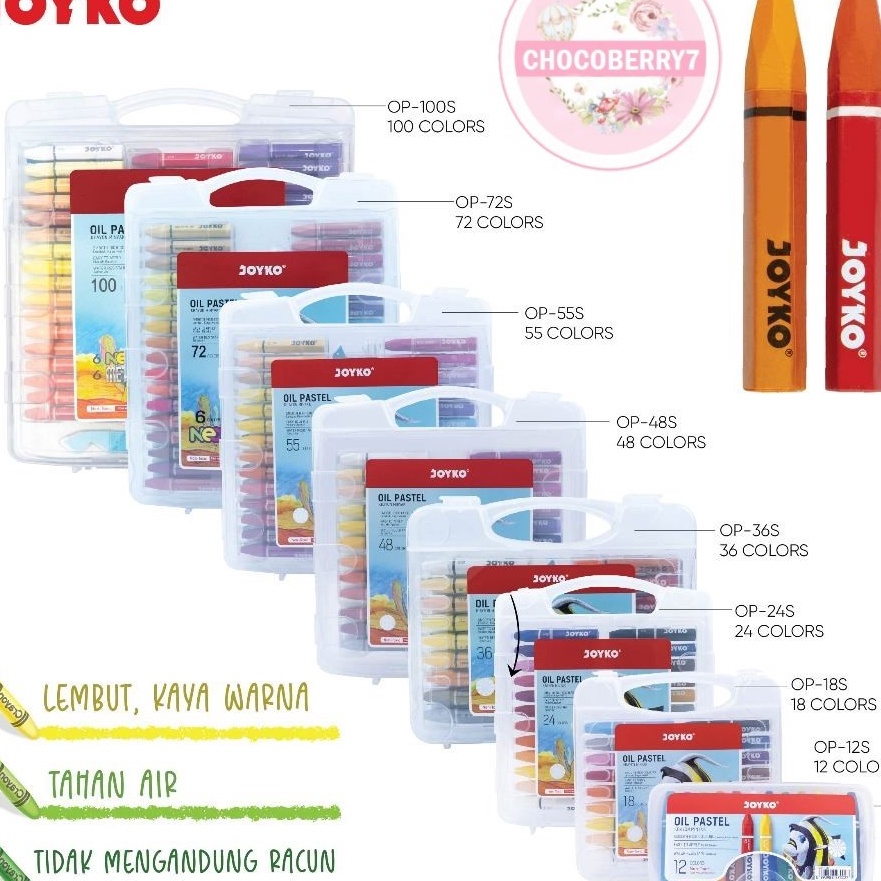 

Grosir Crayon Krayon Minyak Oil Pastel Joyko Crayon Warna Joyko 72 1 set