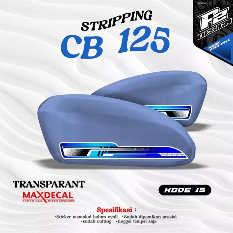 STIKER TANGKI CB POLOS CB BATIK STRIPING CB 125 CB 100 CB GLATIK kode 15