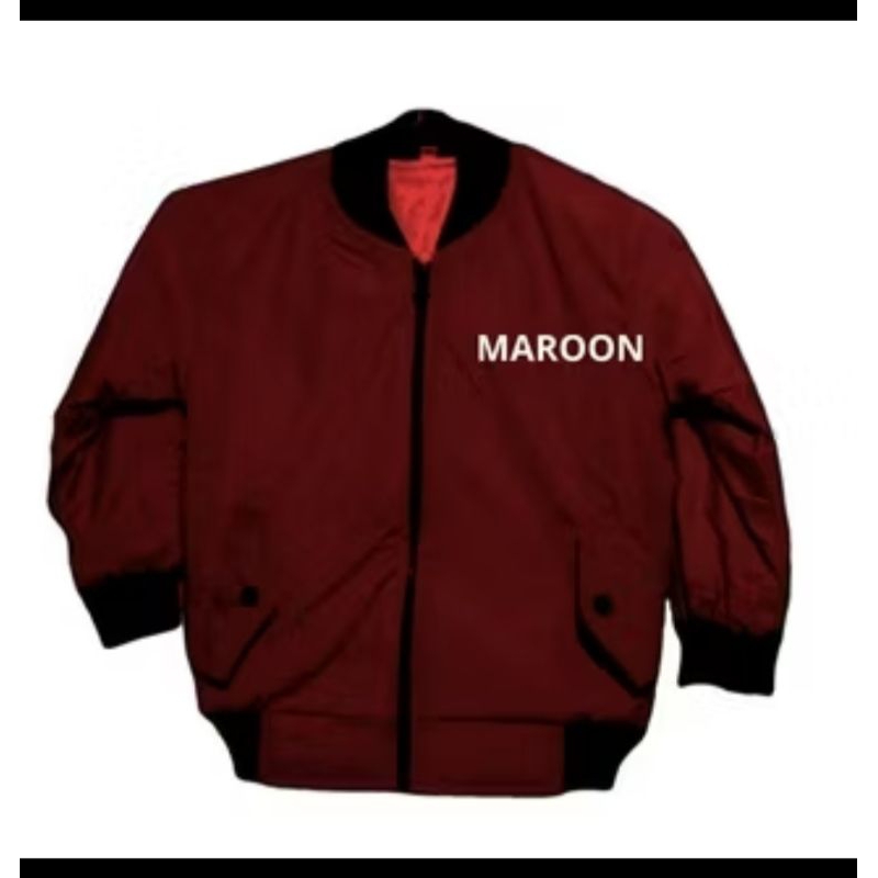 jaket bomber pilot dewasa merah marun terbaru