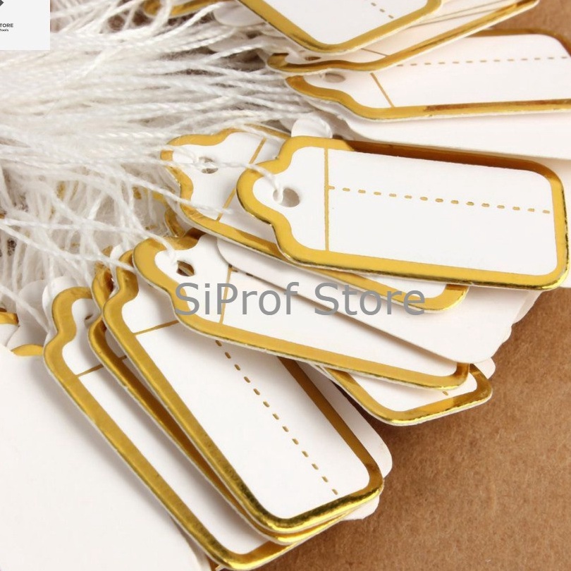 

KP8 Bandrol Tag Label Perhiasan Putih List GoldSier isi 1 pcs