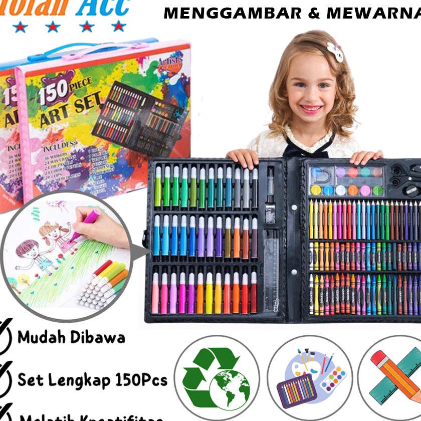 

KF7 Crayon Set 15pcs Pensil Warna Spidol Krayon Cat Air Minyak Kuas Palet Water Colors Alat Menggambar Mewarnai Melukis Isi 15 pcs Anak Anak Kit Art Supplies Painting Hadiah Kado Ulang Tahun Birthday Gift Pencil Colours Coloring Set Gambar Lukis M