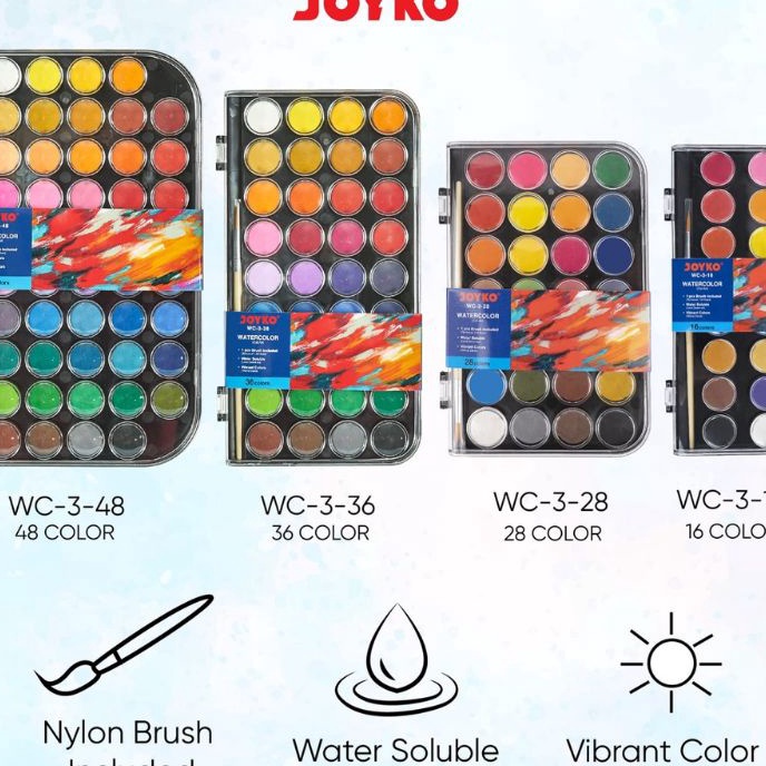 

Flash Sale Cat Air Set Joyko Watercolor Cake WC3 16 28 36 dan 48warna