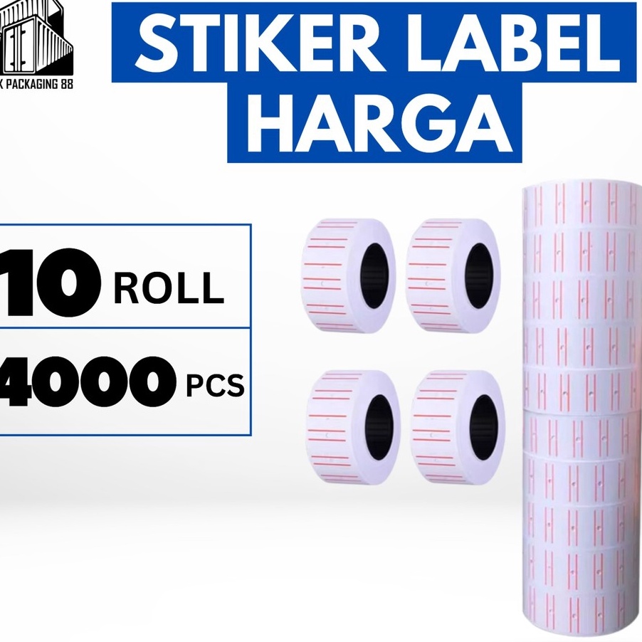 

Hot Kes Label Refill Tag Roll 4 PCS 1 isi 1 Penanda Bungkus Makanan