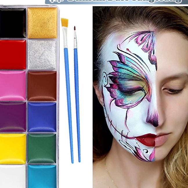 

Gila 12 Warna Body Face Painting Cat Wajah Painting Wajah Body Painting Palette Wajah