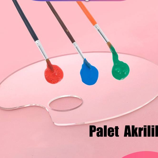 

FG2 Palet AkrilikTransparent Acrylic Palette Oval Oil Painting PalettePalet Lukis Akrilik