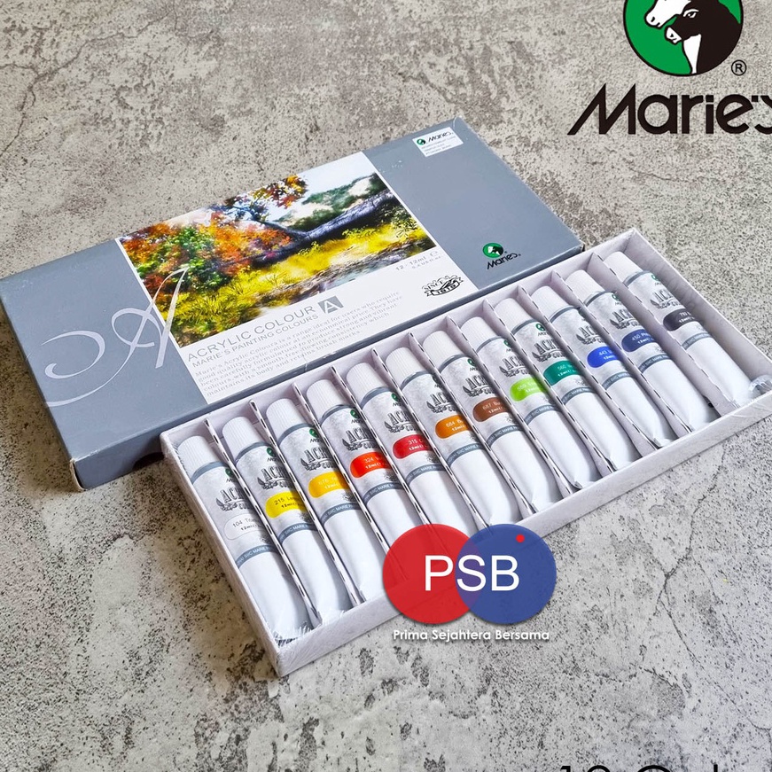 

KI3 Cat Akrilik Maries set 12 warna Maries Acrylic set 12 colors