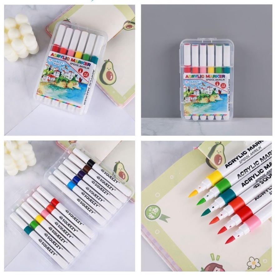 

Price SQUEEZY Spidol set Acrylic Akrilik 12 warna